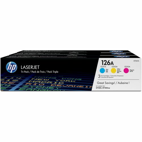 Cartouche de toner d'origine HP 126A (CF341A) - Pack de trois - Laser