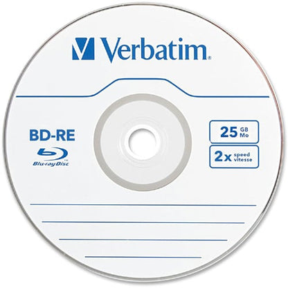 Disques BD-RE Verbatim 25 Go 2X avec surface de marque - 10 pack, broche B