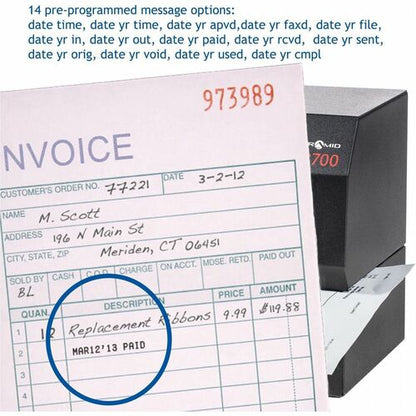 Pyramid Time Systems 3700 Horloge de pointage et tampon de documents robuste - Perforatrice de cartes/St