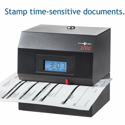 Pyramid Time Systems 3700 Horloge de pointage et tampon de documents robuste - Perforatrice de cartes/St