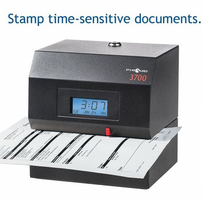 Pyramid Time Systems 3700 Horloge de pointage et tampon de documents robuste - Perforatrice de cartes/St