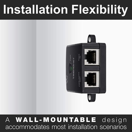 Inyector Gigabit Power over Ethernet de TRENDnet, velocidades Gigabit dúplex completo