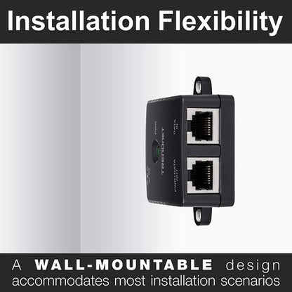 Inyector Gigabit Power over Ethernet de TRENDnet, velocidades Gigabit dúplex completo