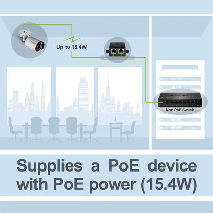 Inyector Gigabit Power over Ethernet de TRENDnet, velocidades Gigabit dúplex completo