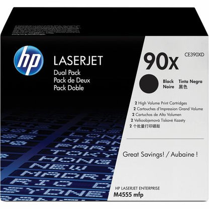 HP 90X (CE390XD) Original Laser Toner Cartridge - Dual Pack