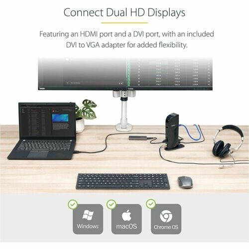 StarTech.com Dual Monitor USB 3.0 Laptop Docking S