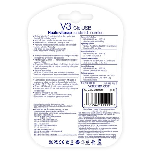 64GB STORE N GO V3 USB 3.0 FLASH DRIVE BLACK MULTI 10