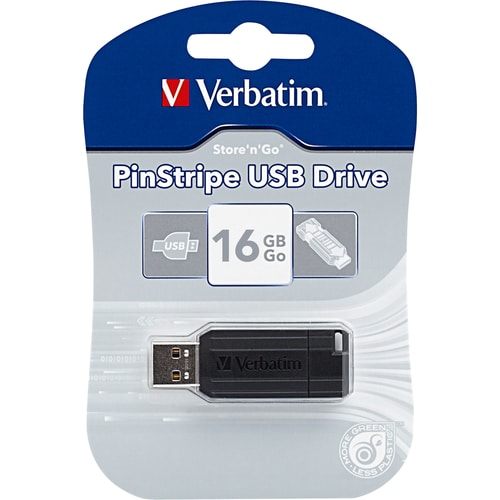 16GB PINSTRIPE USB FLASH DRIVE BLACK NR MULTI 10