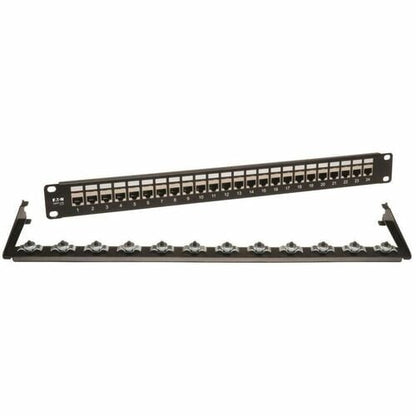 Tripp Lite 24-Port Shielded Cat6 Patch Panel Feed Through Rackmount RJ45 1URM TA