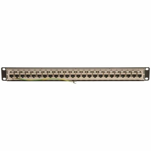 Tripp Lite 24-Port Shielded Cat6 Patch Panel Feed Through Rackmount RJ45 1URM TA