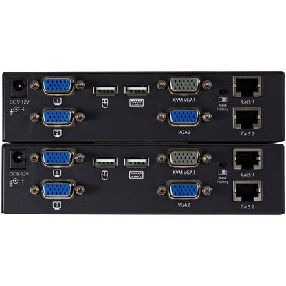 EXTENSION DE CONSOLE KVM 2 PORTS USB DOUBLE VGA SUR CAT5 650 PIEDS