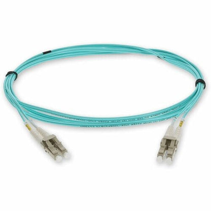 Cable de conexión de fibra multimodo optimizada para láser (LOMM) dúplex LC/LC OM3 Aqua de 5 m - 16,4