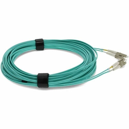 AddOn 15m Laser-Optimized Multi-Mode fiber (LOMM) Duplex LC/LC OM3 Aqua Patch Ca