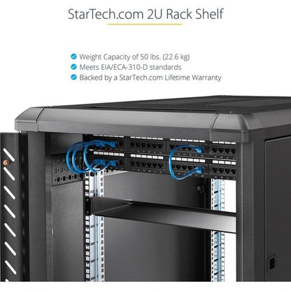 Étagère pour rack de serveur 2U StarTech.com - Étagère fixe en porte-à-faux de 55,9 cm de profondeur