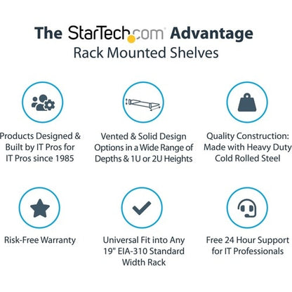 Étagère pour rack de serveur 2U StarTech.com - Étagère fixe en porte-à-faux de 55,9 cm de profondeur