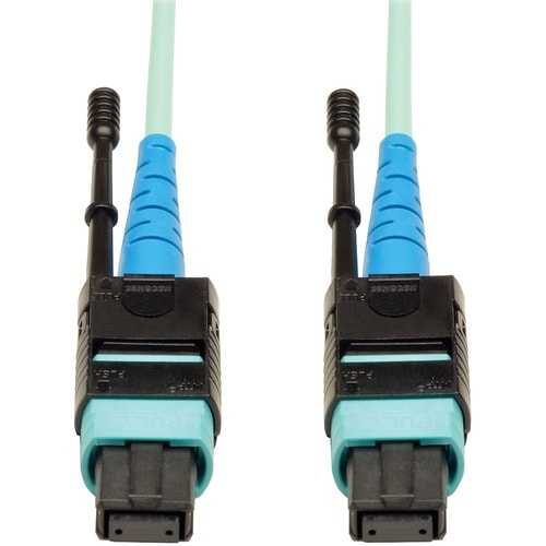 Câble de raccordement MTP/MPO Tripp Lite par Eaton, 10 mètres, 24 fibres, 100 GbE Aqua OM3 Pl