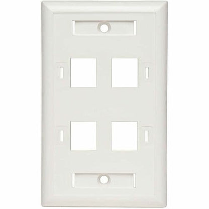Placa frontal Keystone blanca de Tripp Lite by Eaton - 4 puertos - 4 enchufes - 1 unidad