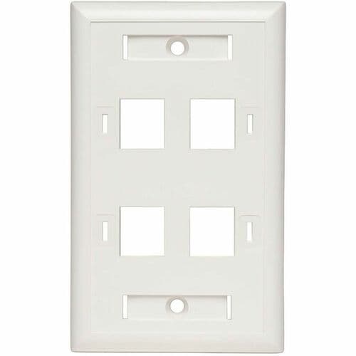 Placa frontal Keystone blanca de Tripp Lite by Eaton - 4 puertos - 4 enchufes - 1 unidad