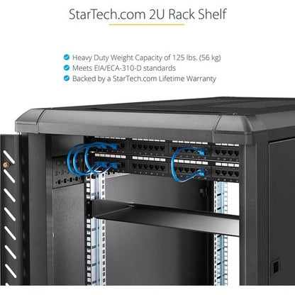 Étagère pour rack de serveur 2U StarTech.com - Étagère fixe en porte-à-faux de 45,7 cm de profondeur
