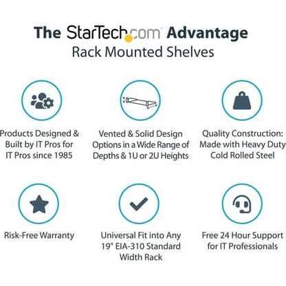 Étagère pour rack de serveur 2U StarTech.com - Étagère fixe en porte-à-faux de 45,7 cm de profondeur