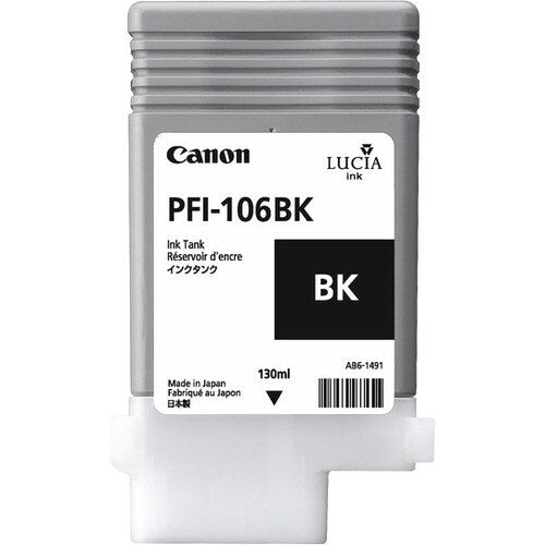 Cartucho de tinta de inyección original Canon PFI-106BK - Paquete negro -