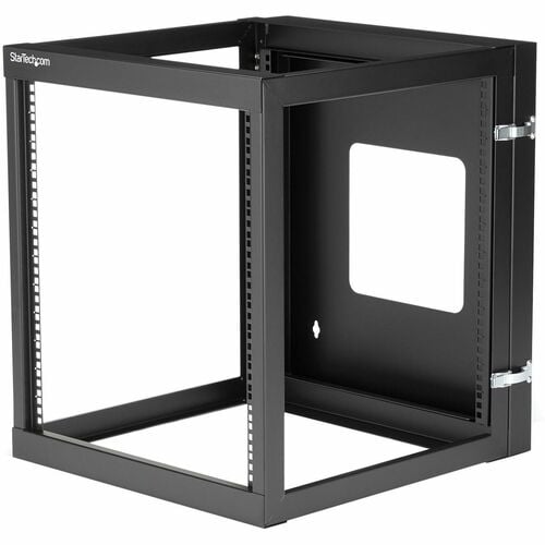 StarTech.com 4-Post 12U Hinged Wall-Mount Network Rack, 19" Open Frame