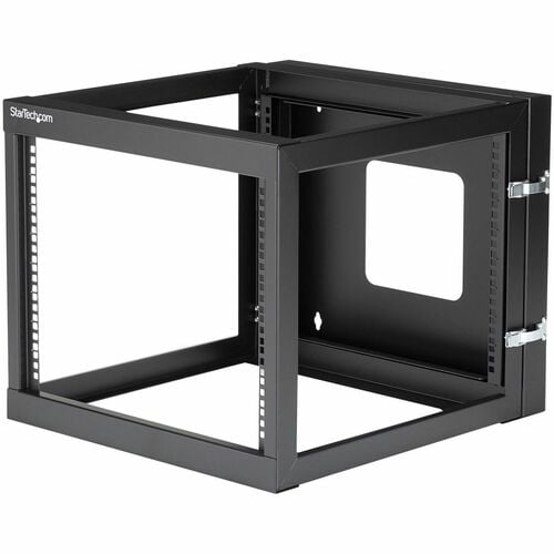 StarTech.com 4-Post 8U Hinged Wall-Mount Network Rack, 19" Open Frame