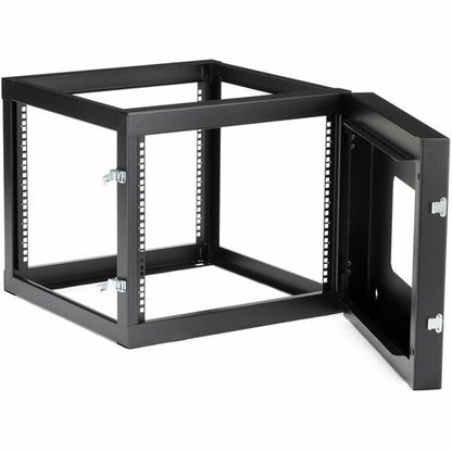 StarTech.com 4-Post 8U Hinged Wall-Mount Network Rack, 19" Open Frame