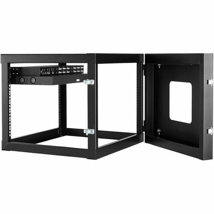 StarTech.com 4-Post 8U Hinged Wall-Mount Network Rack, 19" Open Frame