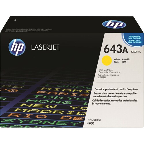 HP 643A Original Toner Cartridge - Yellow - 1 Pack - 10000 P