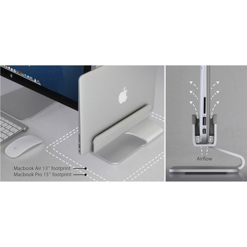 Rain Design mTower Vertical Laptop Stand - Silver - mTower gives your