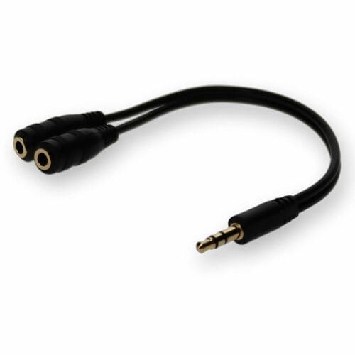 Adaptateur répartiteur pour casque audio stéréo AddOn 3,5 mm (1/8 po)