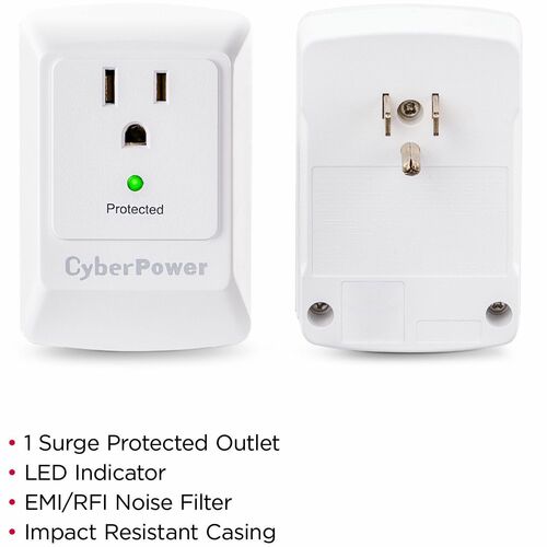 Cyber Power CyberPower CSB100W Essential 1-Outlet Surge Suppressor Wal