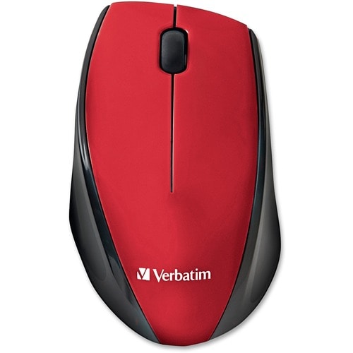 Souris sans fil Verbatim Multi-Trac à LED bleue pour ordinateur portable - Rouge