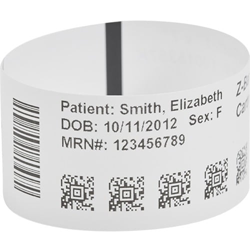 Zebra Z-Band UltraSoft Wristband Cartridge Kit (White) - 1\" (25.40 mm) Width x