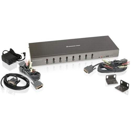Conmutador KVM GCS1208 de 8 puertos USB, VGA y DVI