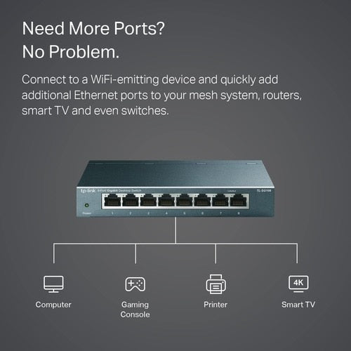 TL-SG108 8PORT 10/100/1000 DESKTOP SWITCH RJ45 METAL CASE