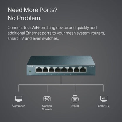 TL-SG108 8PORT 10/100/1000 DESKTOP SWITCH RJ45 METAL CASE