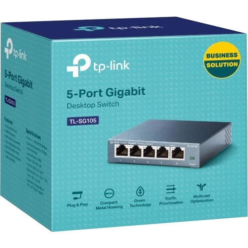 TL-SG105 CONMUTADOR DE ESCRITORIO DE 5 PUERTOS 10/100/1000 RJ45 CON CAJA METÁLICA