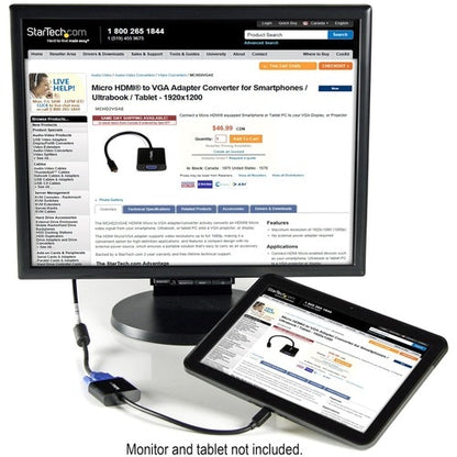 StarTech.com Micro HDMI® to VGA Adapter Converter for Smartphones / Ultrabook / Tablet -