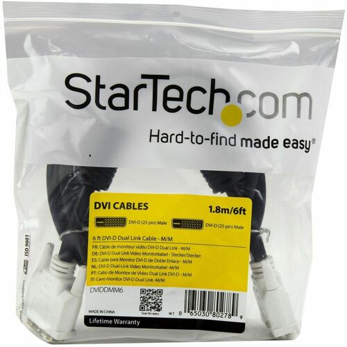 StarTech.com 6 ft DVI-D Dual Link Cable - M/M - Provides a high-speed
