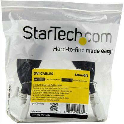 StarTech.com 6 ft DVI-D Dual Link Cable - M/M - Provides a high-speed
