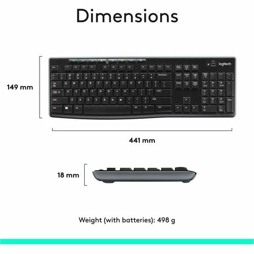 Ensemble clavier et souris sans fil Logitech MK270 pour Windows, 2,4 GHz