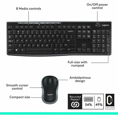Ensemble clavier et souris sans fil Logitech MK270 pour Windows, 2,4 GHz