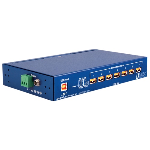 B+B SmartWorx 7 Port Isolated USB Hub - USB - External - 7 USB Port(s) - 7 USB 2.0 Port(s)