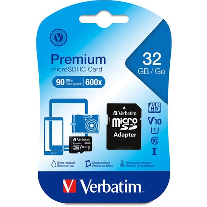 32GB PREM MICROSDXC MEM CARD ADAP UHS-I V10 U1 CLASS 10 MULTI 20