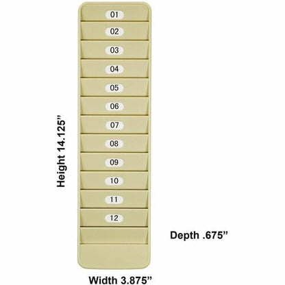 Pyramid 500-12 Porte-badges d'employé 12 poches - 12 cartes - 12 poches - Dur