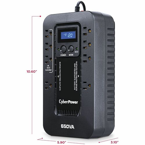 Cyber Power CyberPower EC650LCD Ecologic UPS Systems - 120 VAC, NEMA 5