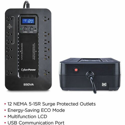 Cyber Power CyberPower UPS Systems EC850LCD Ecologic -  Capacity: 850