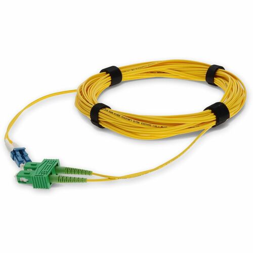 Câble de raccordement AddOn 10 m SMF 9/125 Duplex (APC-SC/LC) ASC/LC OS1 jaune OFNR (Riser Rated)